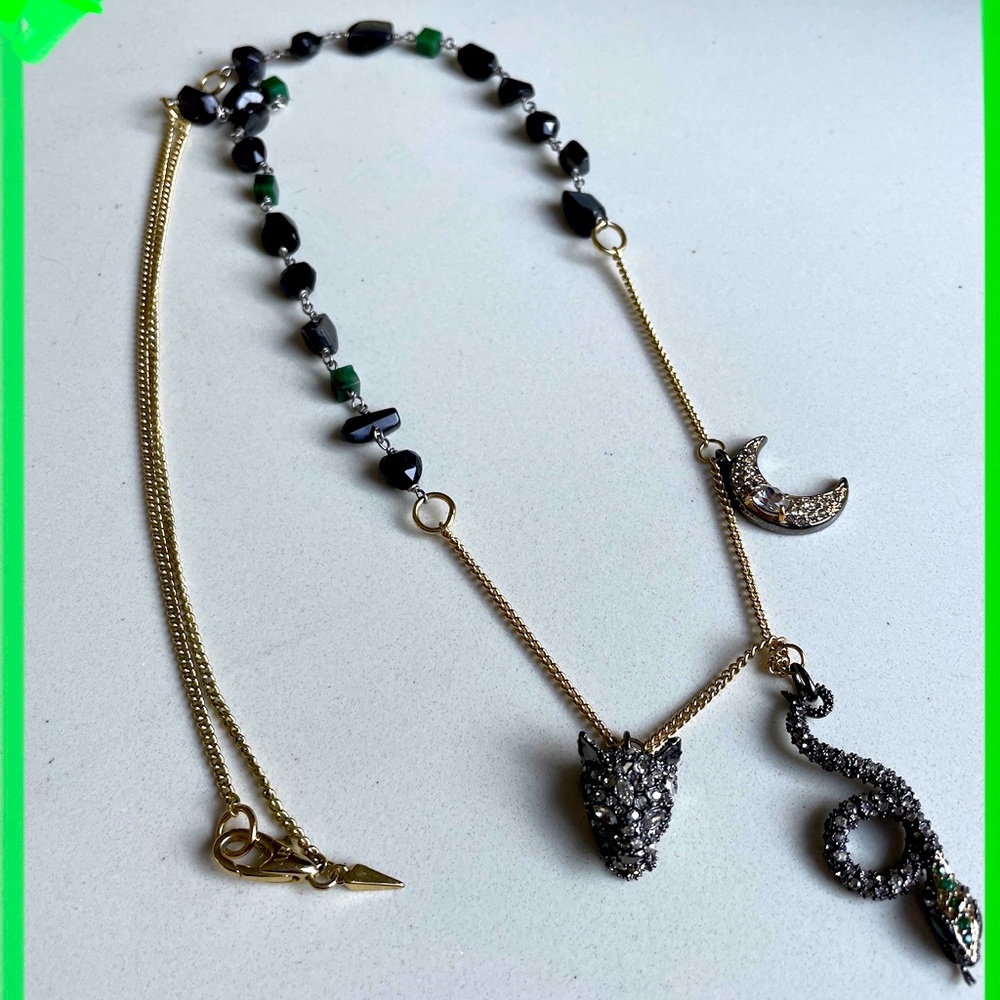 Alexis Bittar Snake, Moon, Panther Charm Necklace